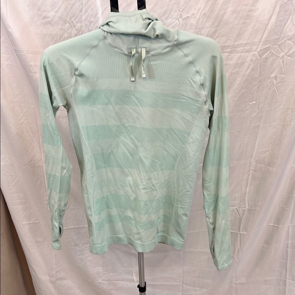 Brooks Green Long Sleeve Hoodie with Tie Front